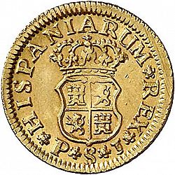 Large Reverse for 1/2 Escudo 1746 coin