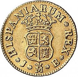 Large Reverse for 1/2 Escudo 1747 coin