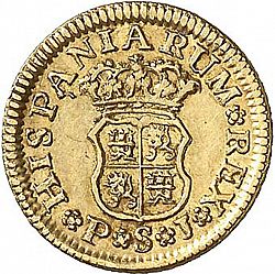 Large Reverse for 1/2 Escudo 1747 coin