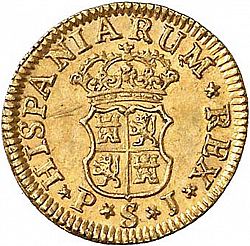 Large Reverse for 1/2 Escudo 1749 coin