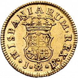 Large Reverse for 1/2 Escudo 1754 coin