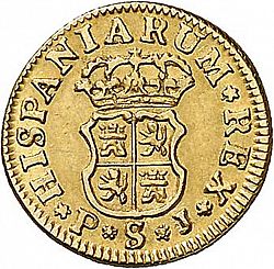 Large Reverse for 1/2 Escudo 1756 coin