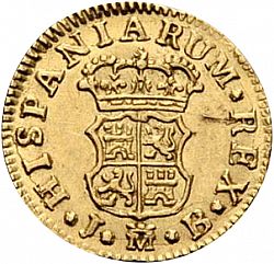 Large Reverse for 1/2 Escudo 1757 coin