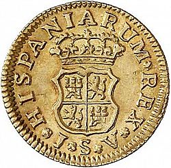 Large Reverse for 1/2 Escudo 1757 coin