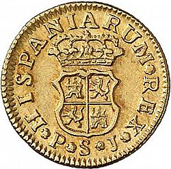 Large Reverse for 1/2 Escudo 1757 coin