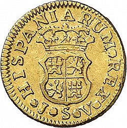 Large Reverse for 1/2 Escudo 1758 coin