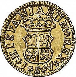 Large Reverse for 1/2 Escudo 1759 coin