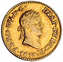 Large Obverse for 1/2 Escudo 1817 coin