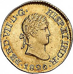 Large Obverse for 1/2 Escudo 1820 coin