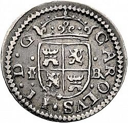 Large Obverse for 1/2 Real 1686 coin