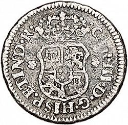 Large Obverse for 1/2 Real 1760 coin