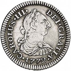 Large Obverse for 1/2 Real 1772 coin