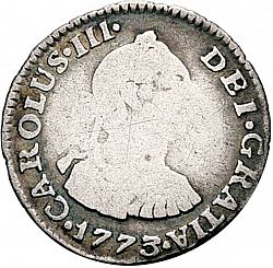 Large Obverse for 1/2 Real 1773 coin