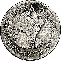 Large Obverse for 1/2 Real 1774 coin