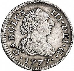 Large Obverse for 1/2 Real 1777 coin