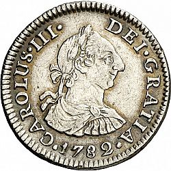 Large Obverse for 1/2 Real 1782 coin