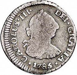 Large Obverse for 1/2 Real 1785 coin