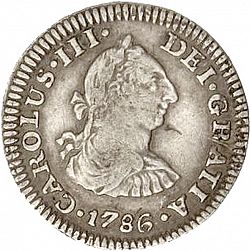 Large Obverse for 1/2 Real 1786 coin