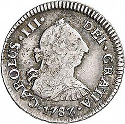 Large Obverse for 1/2 Real 1787 coin