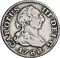 Large Obverse for 1/2 Real 1788 coin