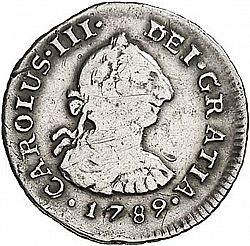 Large Obverse for 1/2 Real 1789 coin