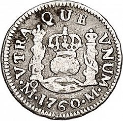 Large Reverse for 1/2 Real 1760 coin