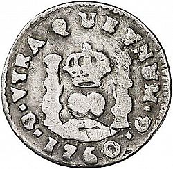 Large Reverse for 1/2 Real 1760 coin