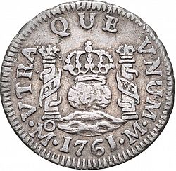 Large Reverse for 1/2 Real 1761 coin