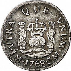 Large Reverse for 1/2 Real 1768 coin