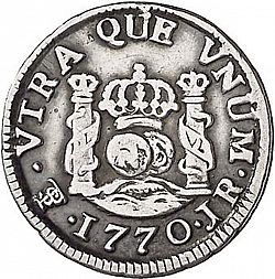 Large Reverse for 1/2 Real 1770 coin