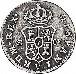 Large Reverse for 1/2 Real 1773 coin