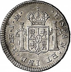 Large Reverse for 1/2 Real 1773 coin