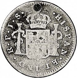 Large Reverse for 1/2 Real 1774 coin