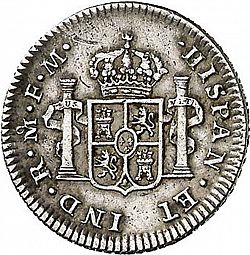 Large Reverse for 1/2 Real 1789 coin
