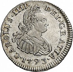 Large Obverse for 1/2 Real 1793 coin