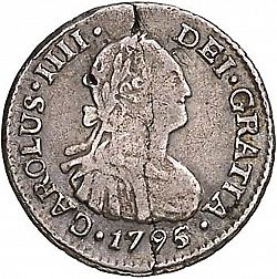 Large Obverse for 1/2 Real 1795 coin
