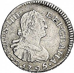 Large Obverse for 1/2 Real 1795 coin