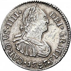 Large Obverse for 1/2 Real 1797 coin