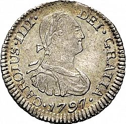 Large Obverse for 1/2 Real 1797 coin