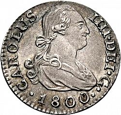 Large Obverse for 1/2 Real 1800 coin