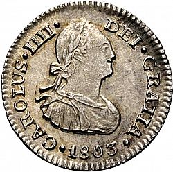Large Obverse for 1/2 Real 1803 coin