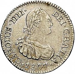 Large Obverse for 1/2 Real 1807 coin