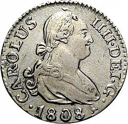 Large Obverse for 1/2 Real 1808 coin