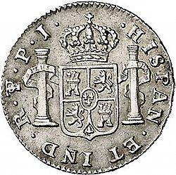 Large Reverse for 1/2 Real 1808 coin