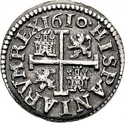 Large Reverse for 1/2 Real 1610 coin