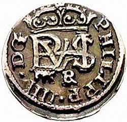 Large Obverse for 1/2 Real 1651 coin