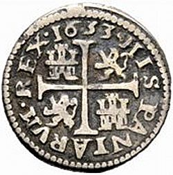 Large Reverse for 1/2 Real 1633 coin