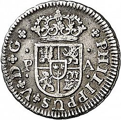 Large Obverse for 1/2 Real 1731 coin