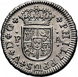 Large Obverse for 1/2 Real 1732 coin