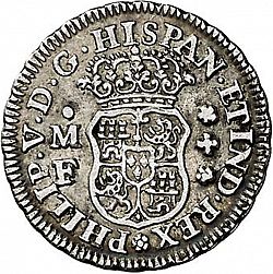 Large Obverse for 1/2 Real 1733 coin
